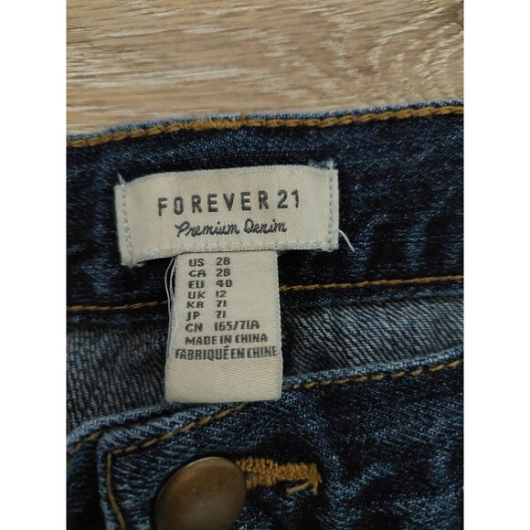 Forever 21 Plaid Denim Shorts L Red/Blue Checkered Pattern Womens Summer Style - Picture 2 of 3